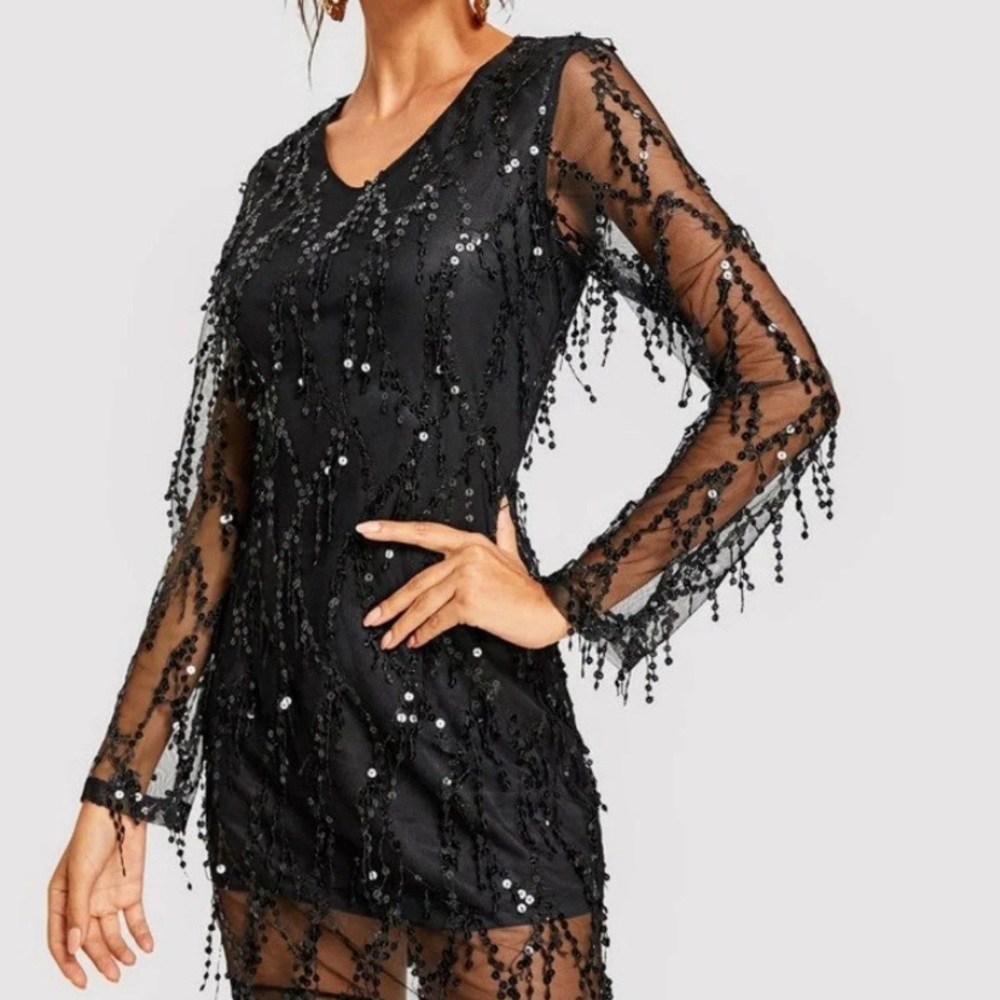 SHEIN Mesh overlay dress